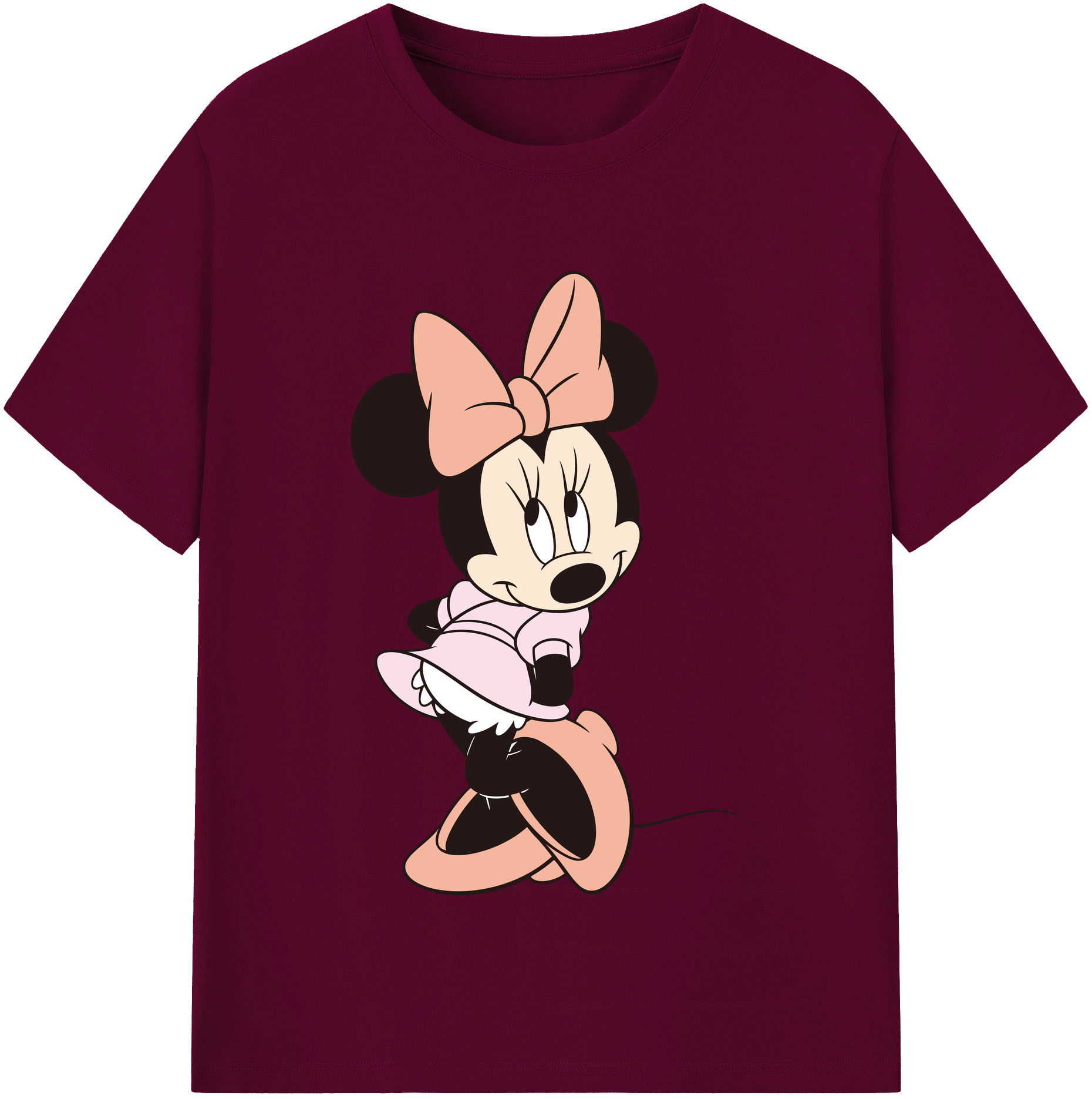 （画像用） ミッキーマウス Mickey Mouse レディースカジュアルプリントTシャツ（綿100％）